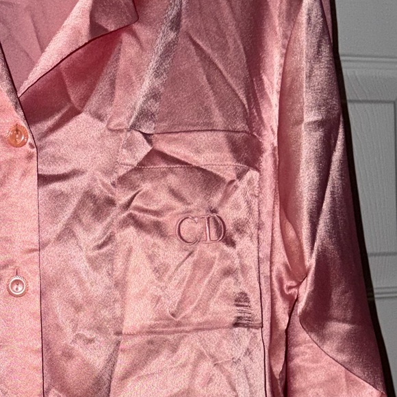 Vintage Christian Dior Night Shirt M Pink perfect condition smoke pet free home - Picture 5 of 6